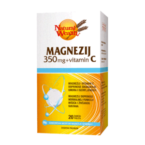 NATURAL WEALTH MAGNEZIJ 350MG + VITAMIN C ŠUMEĆE TBL A20