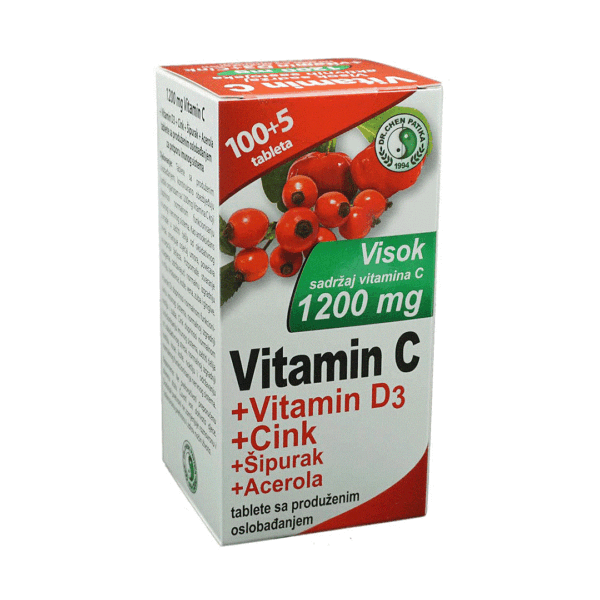 VITAMIN C + D3 + ZN + ŠIPURAK + ACEROLA TBL A105