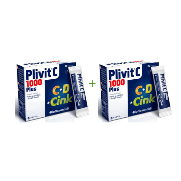 PLIVIT C 1000PLUS C+D+CINK+BIOFLAVONOIDI 1+1 GRATIS