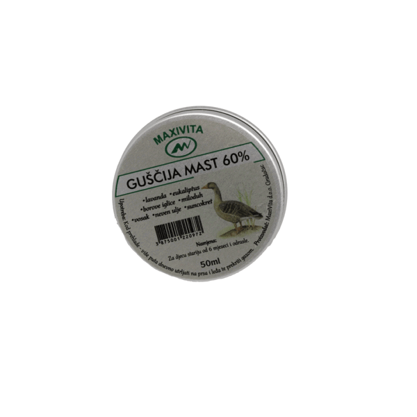 MAXIVITA GUŠČIJA MAST 60% S ETERIČNIM ULJIMA 50ML